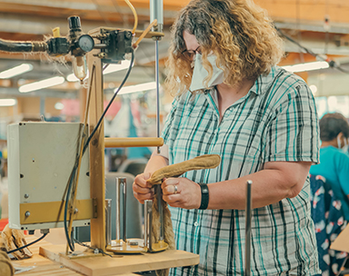 Person working at machine